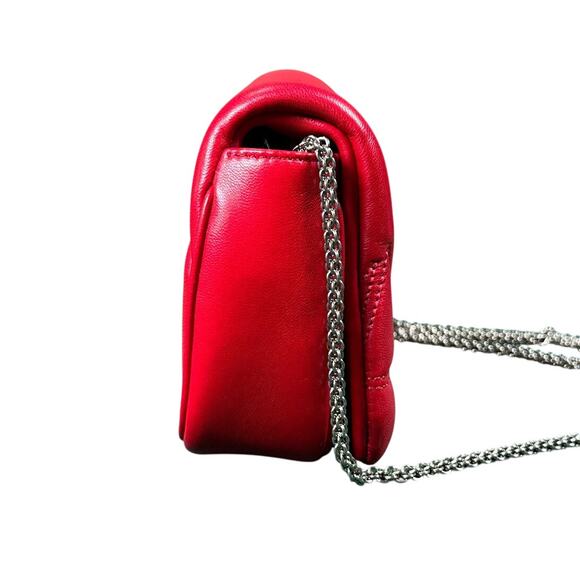 Alexander McQueen Small Seal Bag Blood Red Silver NWT - Picture 6 of 8